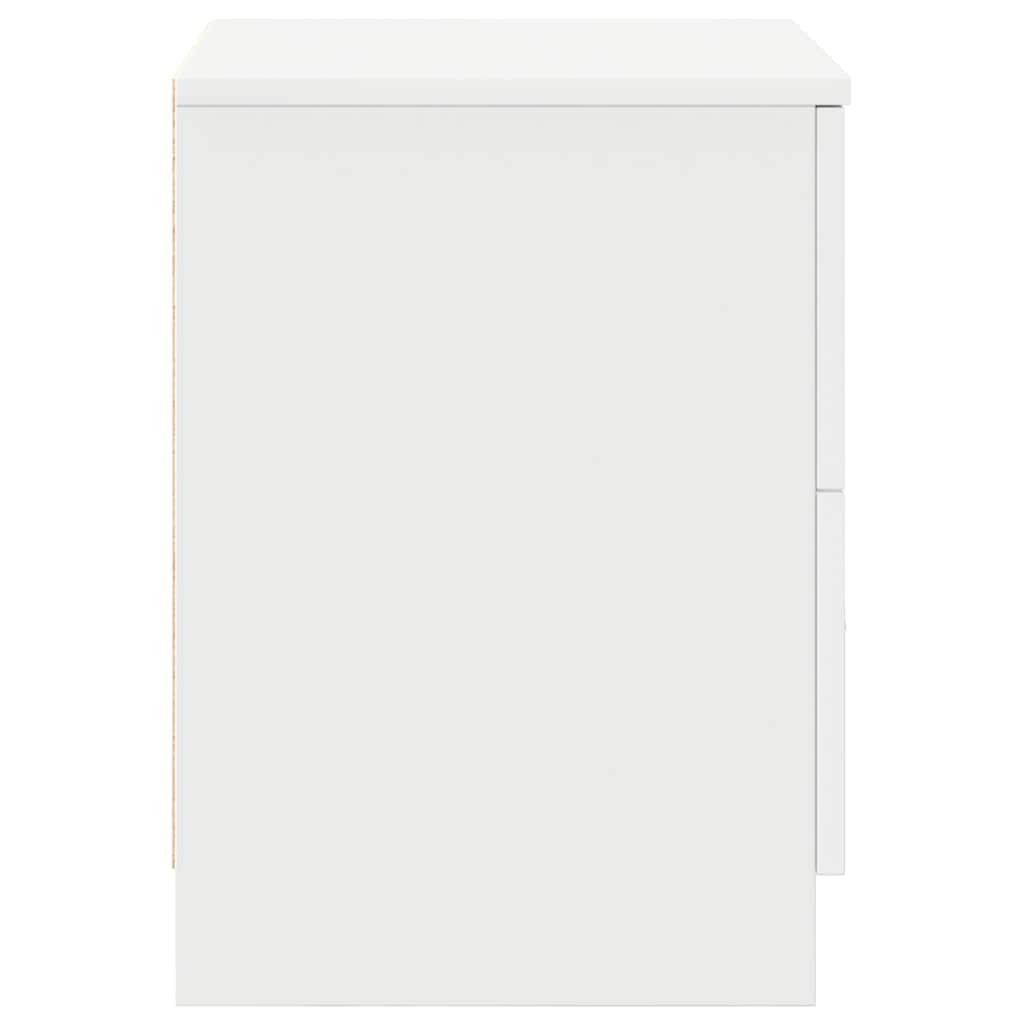 sengebord med 2 skuffer 40x36x50 cm hvid