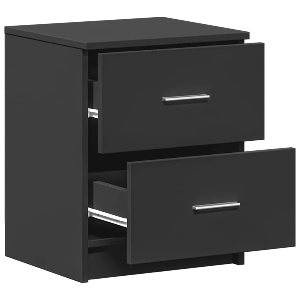 sengebord med 2 skuffer 40x36x50 cm sort