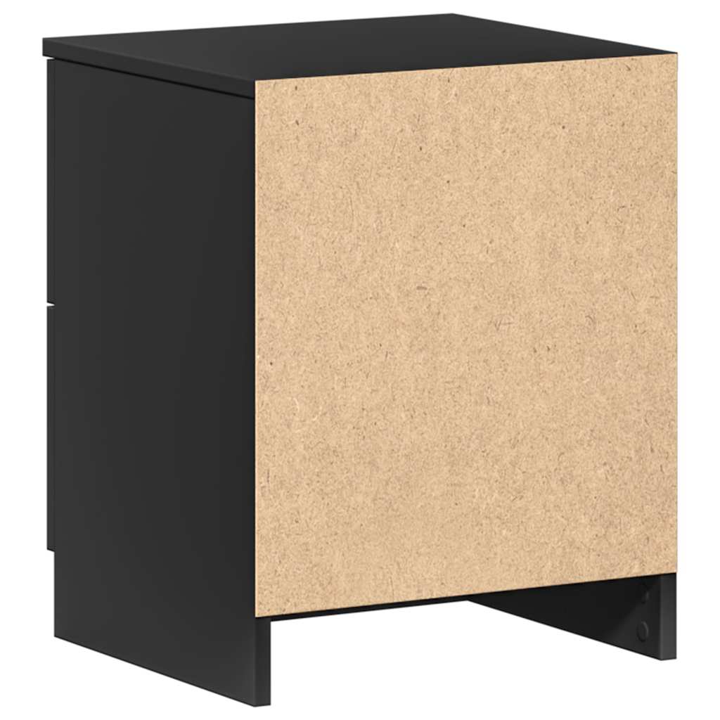 sengebord med 2 skuffer 40x36x50 cm sort