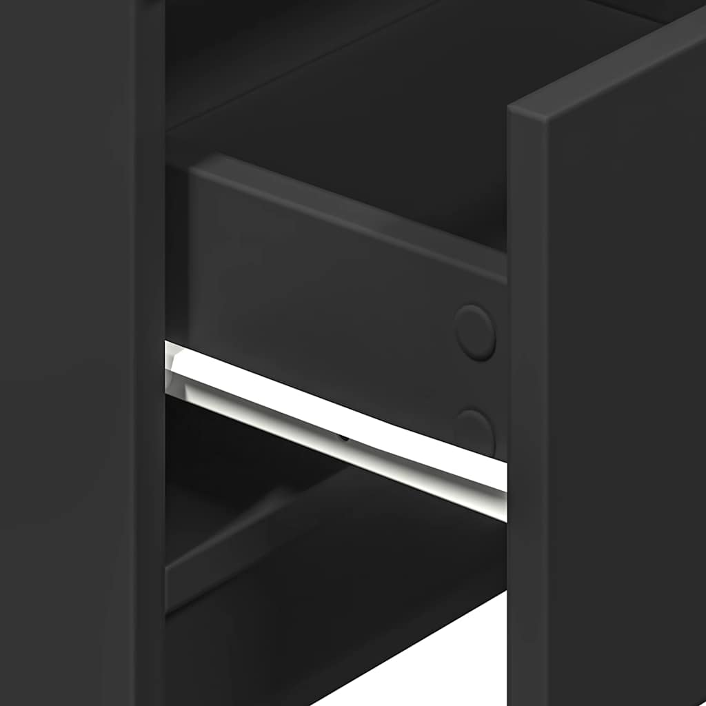 sengeborde 2 stk. med 2 skuffer 40x36x50 cm sort
