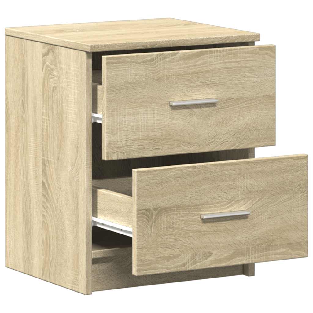 sengebord med 2 skuffer 40x36x50 cm sonoma-eg