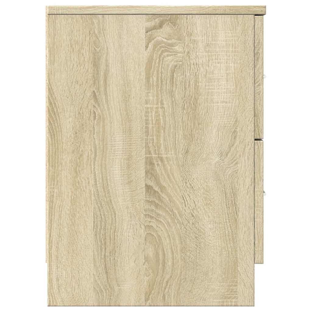 sengebord med 2 skuffer 40x36x50 cm sonoma-eg