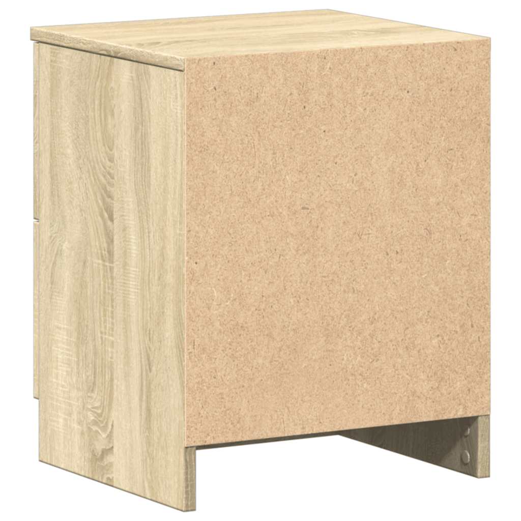 sengebord med 2 skuffer 40x36x50 cm sonoma-eg