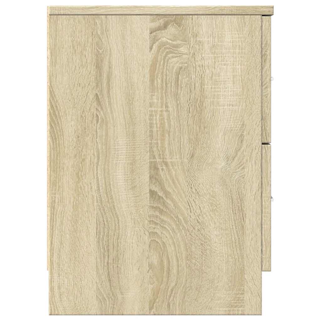 sengeborde 2 stk. med 2 skuffer 40x36x50 cm sonoma-eg