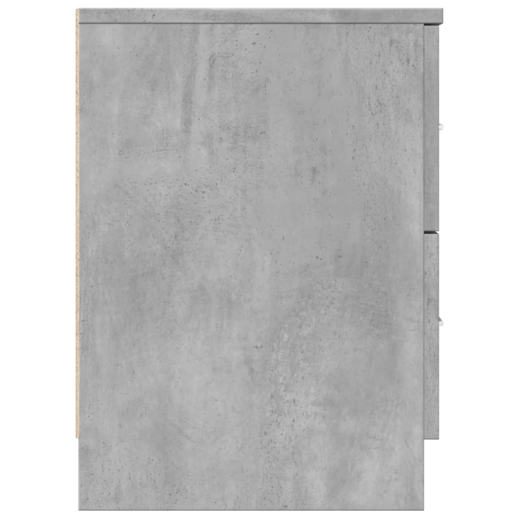 sengebord med 2 skuffer 40x36x50 cm betongrå