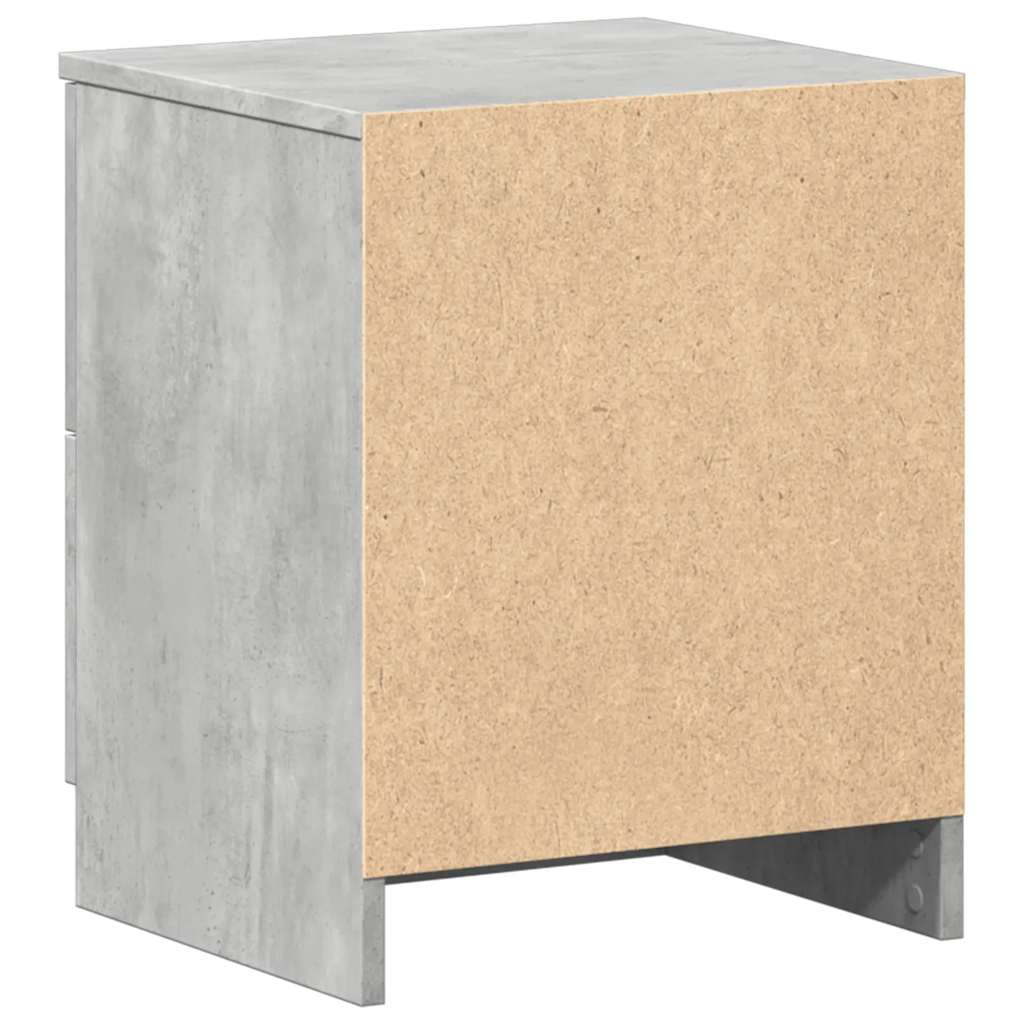 sengebord med 2 skuffer 40x36x50 cm betongrå