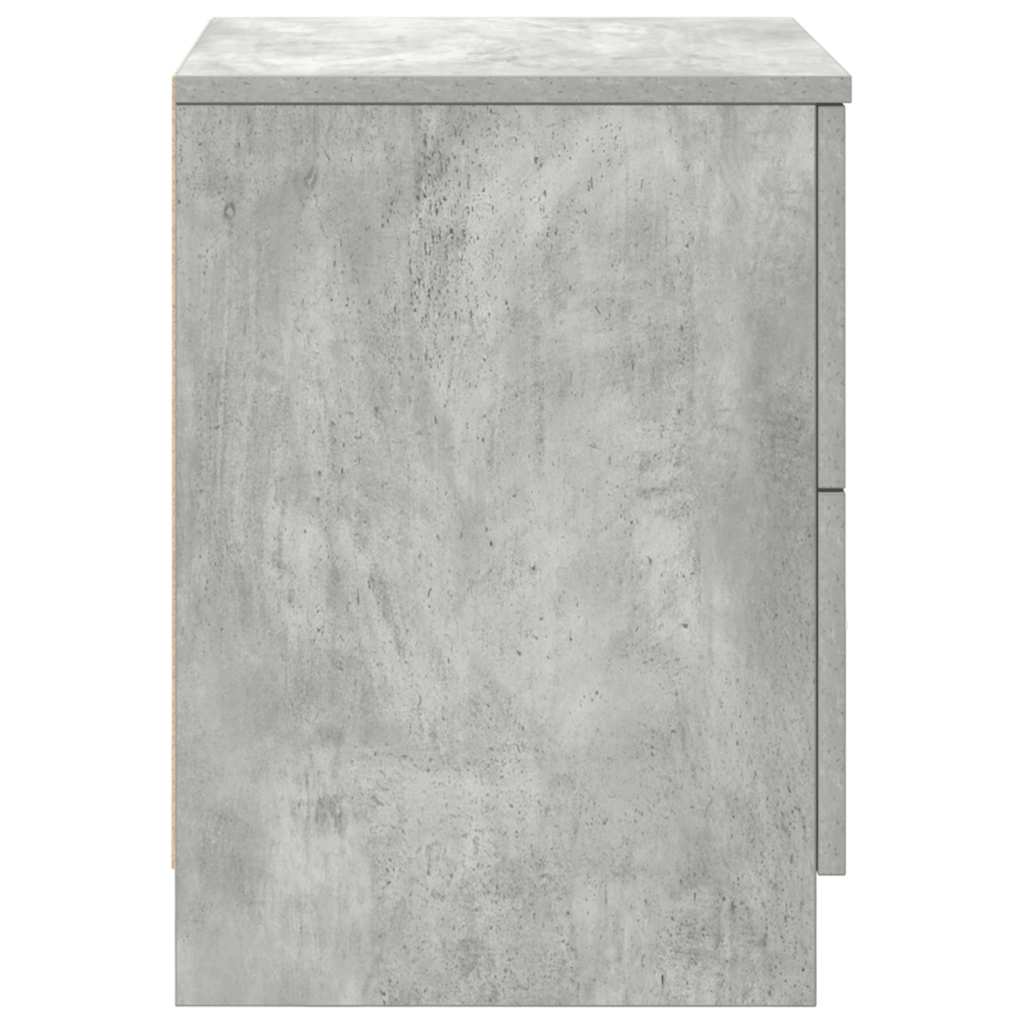 sengeborde 2 stk. med 2 skuffer 40x36x50 cm betongrå