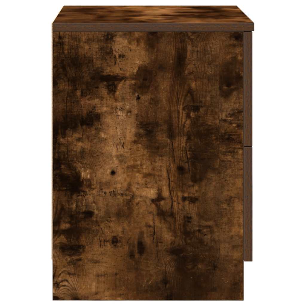 sengebord med 2 skuffer 40x36x50 cm røget egetræsfarve