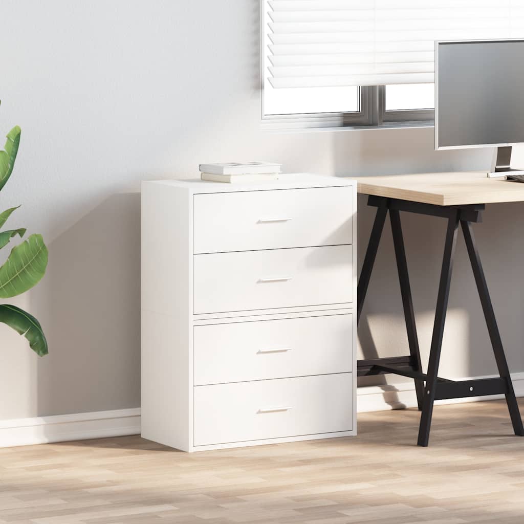 skabe med 4 skuffer 2 stk. 60x31x40 cm konstrueret træ hvid