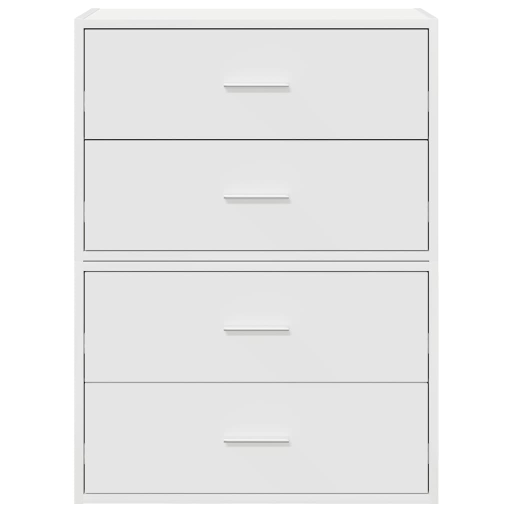 skabe med 4 skuffer 2 stk. 60x31x40 cm konstrueret træ hvid