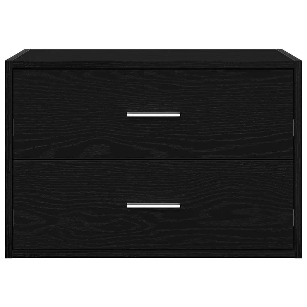 skab med 2 skuffer 60x31x40 cm konstrueret træ sort-eg