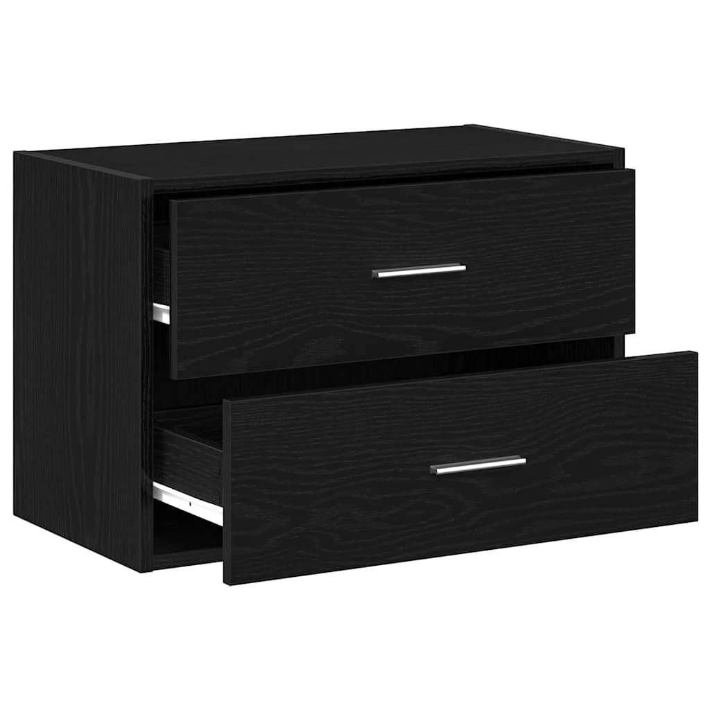 skab med 2 skuffer 60x31x40 cm konstrueret træ sort-eg