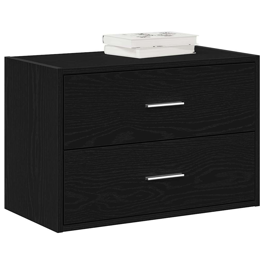 skab med 2 skuffer 60x31x40 cm konstrueret træ sort-eg