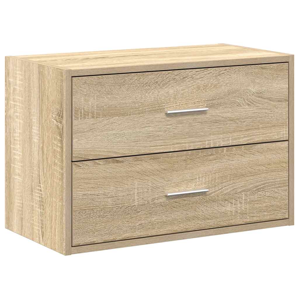 skab med 2 skuffer 60x31x40 cm konstrueret træ sonoma-eg