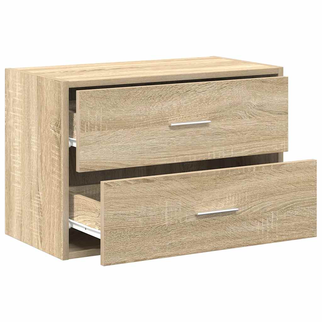 skab med 2 skuffer 60x31x40 cm konstrueret træ sonoma-eg