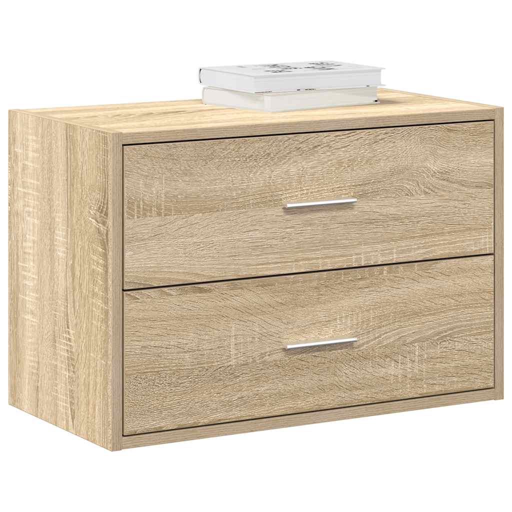 skab med 2 skuffer 60x31x40 cm konstrueret træ sonoma-eg