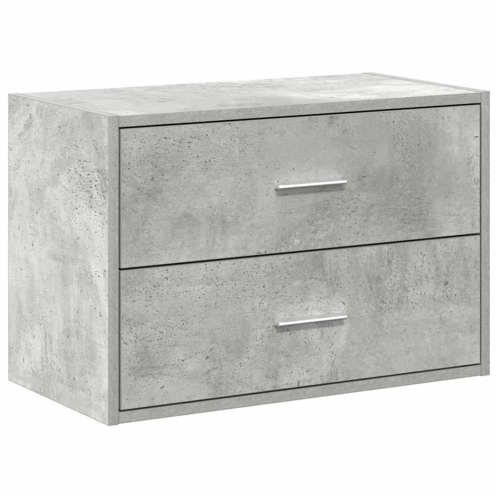 skab med 2 skuffer 60x31x40 cm konstrueret træ betongrå
