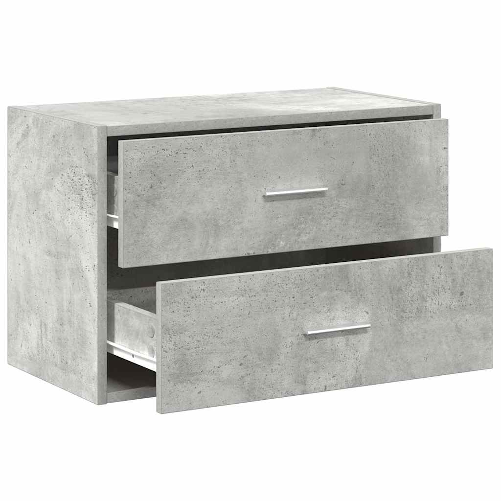 skab med 2 skuffer 60x31x40 cm konstrueret træ betongrå