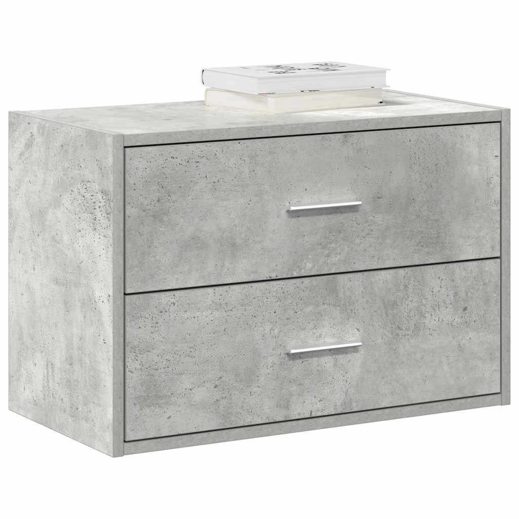 skab med 2 skuffer 60x31x40 cm konstrueret træ betongrå