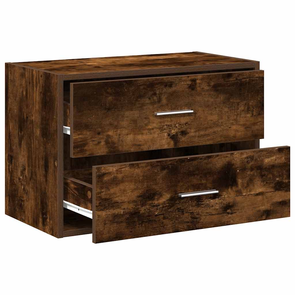 skab med 2 skuffer 60x31x40 cm røget egetræsfarve