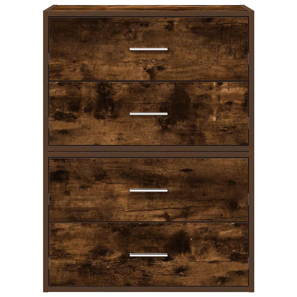 skabe med 4 skuffer 2 stk. 60x31x40 cm røget egetræsfarve
