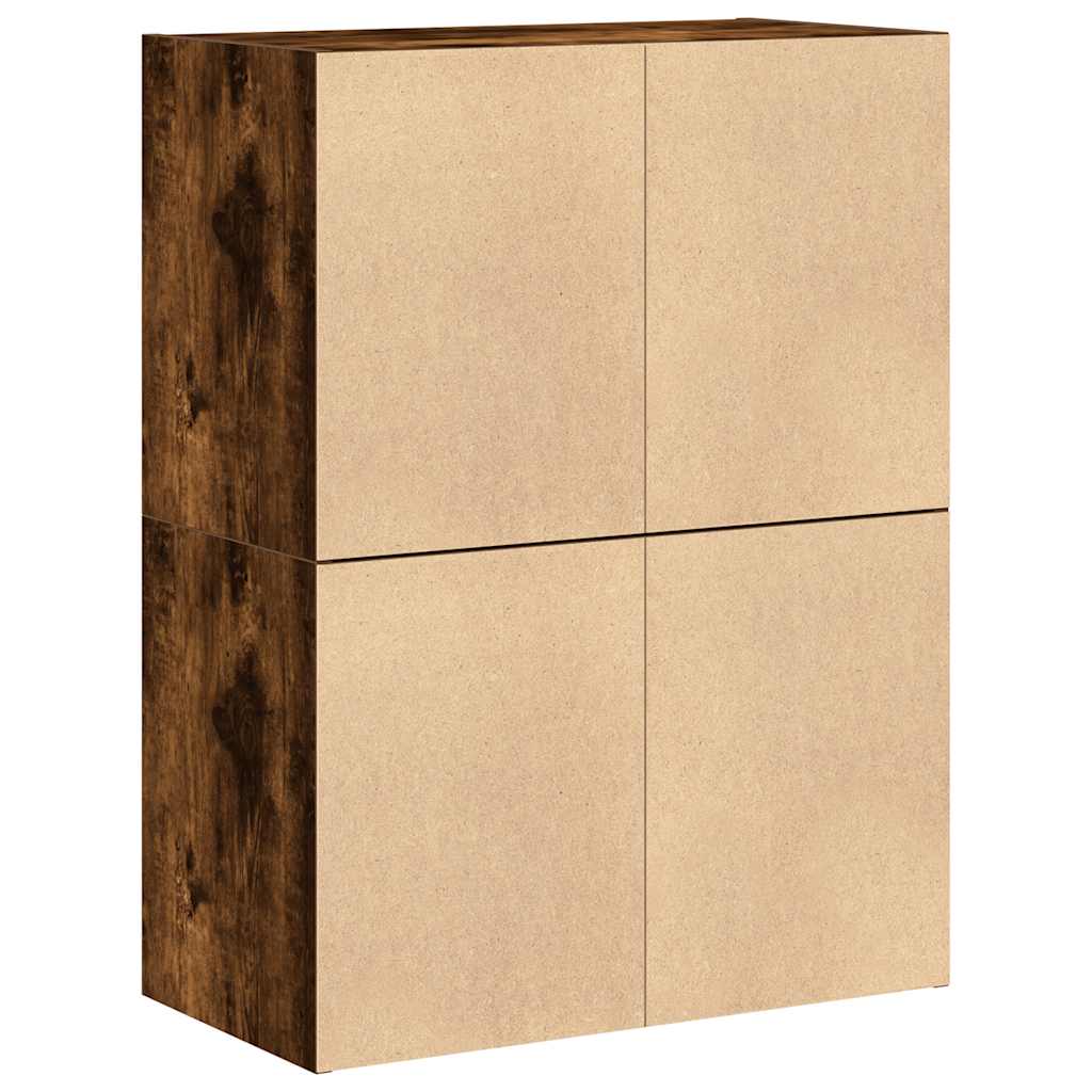 skabe med 4 skuffer 2 stk. 60x31x40 cm røget egetræsfarve