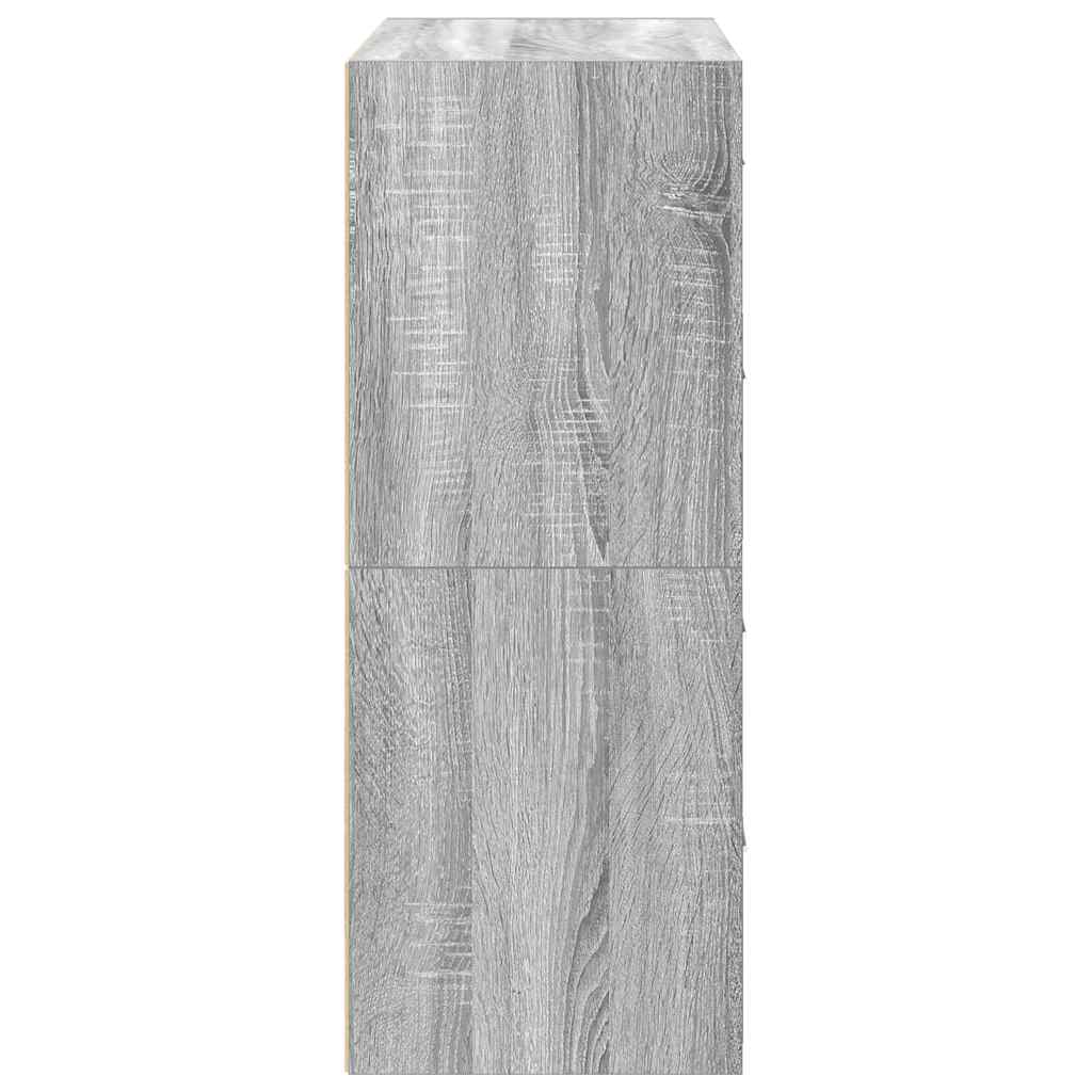 skabe med 4 skuffer 2 stk. 60x31x40 cm grå sonoma-eg