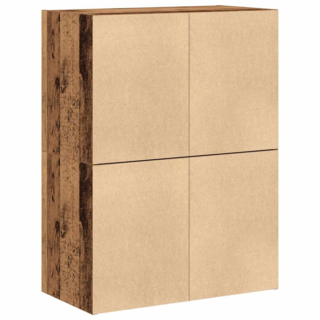 skabe med 4 skuffer 2 stk. 60x31x40 cm antikt træ