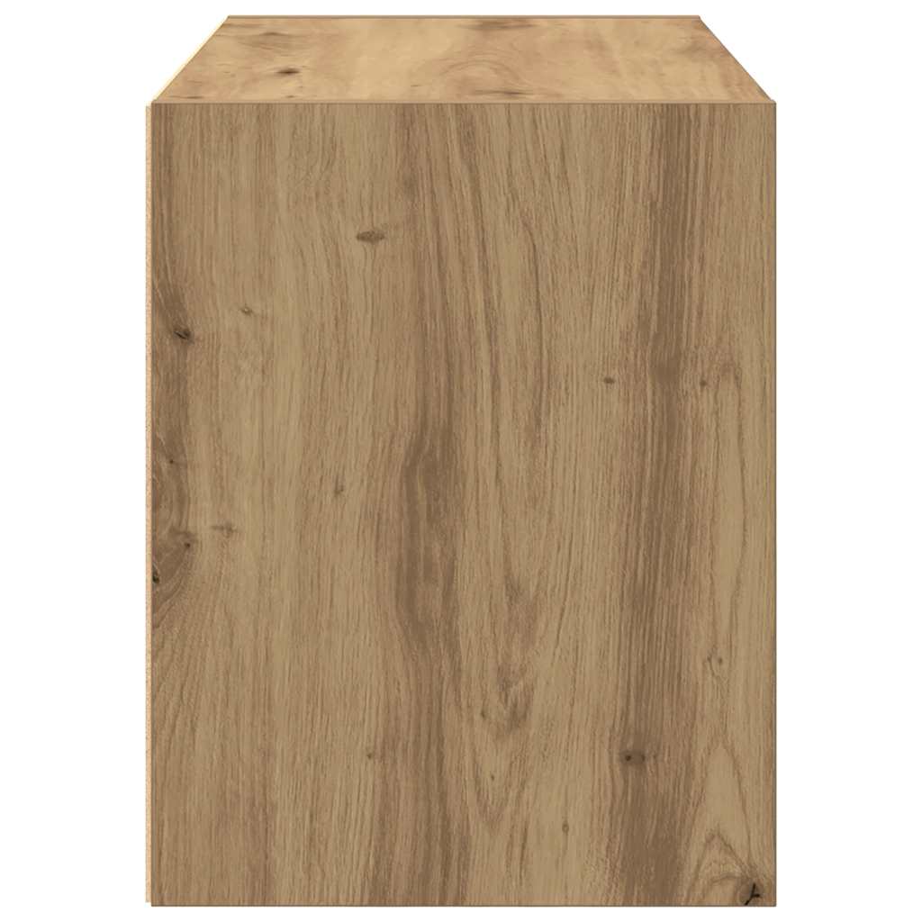skab med 2 skuffer 60x31x40 cm konstrueret træ egetræsfarvet