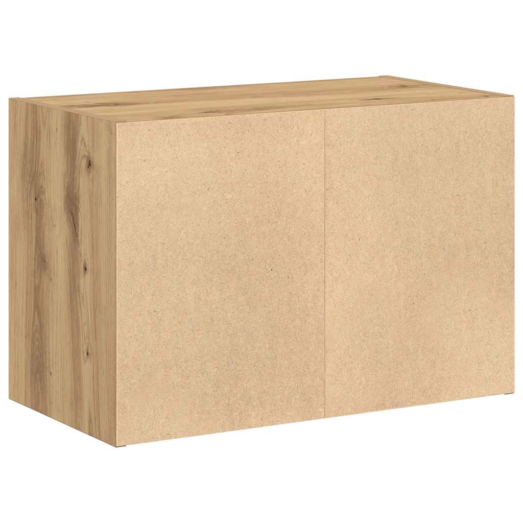 skab med 2 skuffer 60x31x40 cm konstrueret træ egetræsfarvet