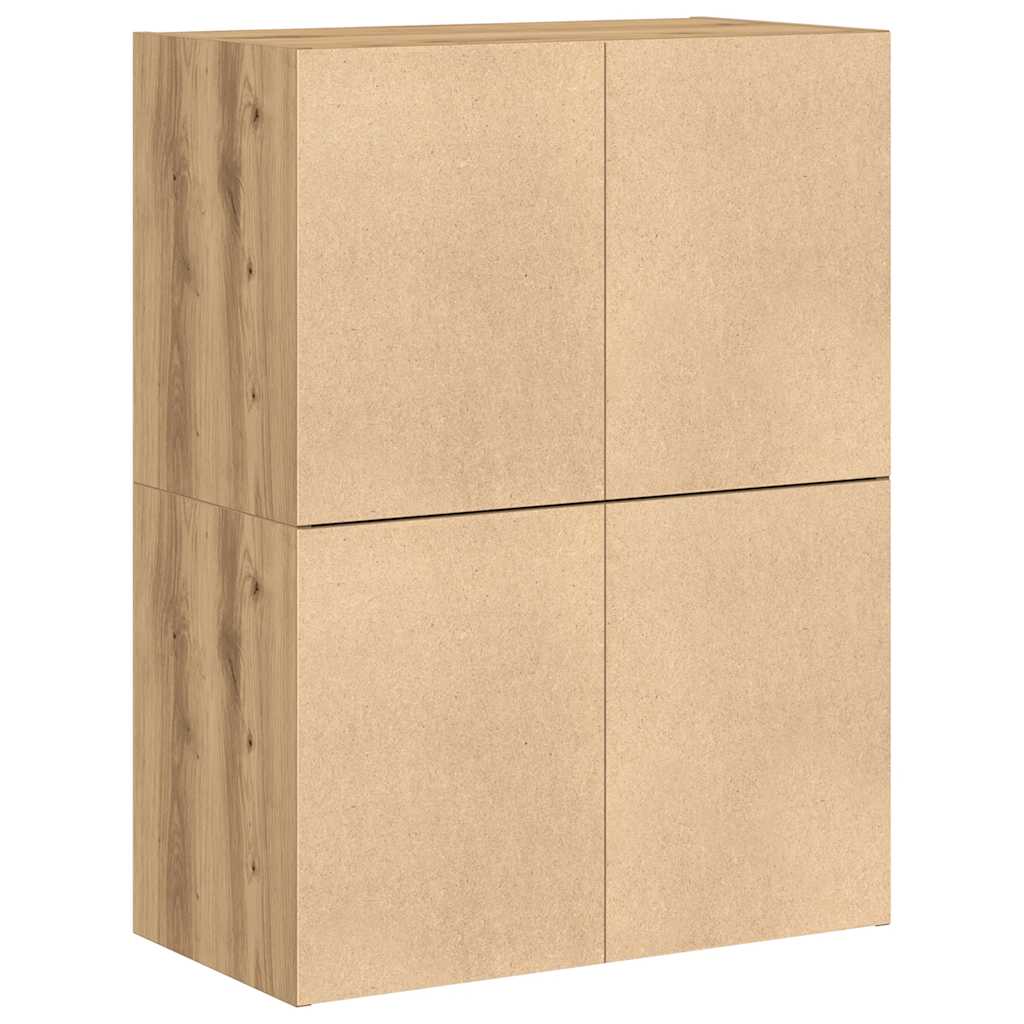 skabe med 4 skuffer 2 stk. 60x31x40 cm egetræsfarvet