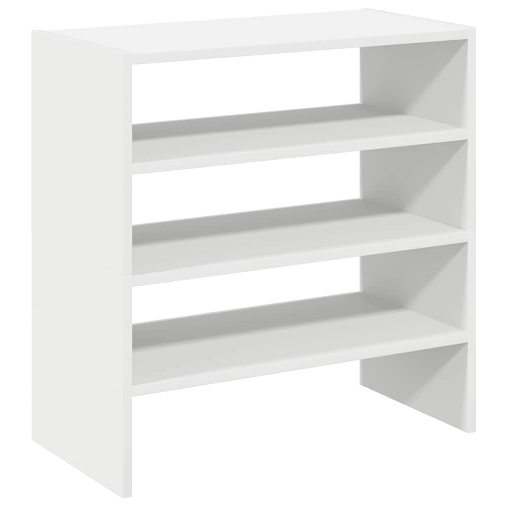 skostativer stabelbare 2 stk. 60x30x30,5 cm hvid