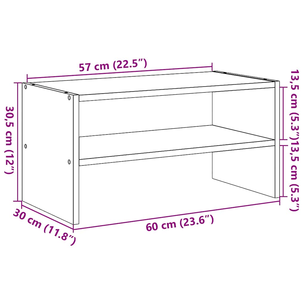 skostativ stabelbar 60x30x30,5 cm sonoma-eg
