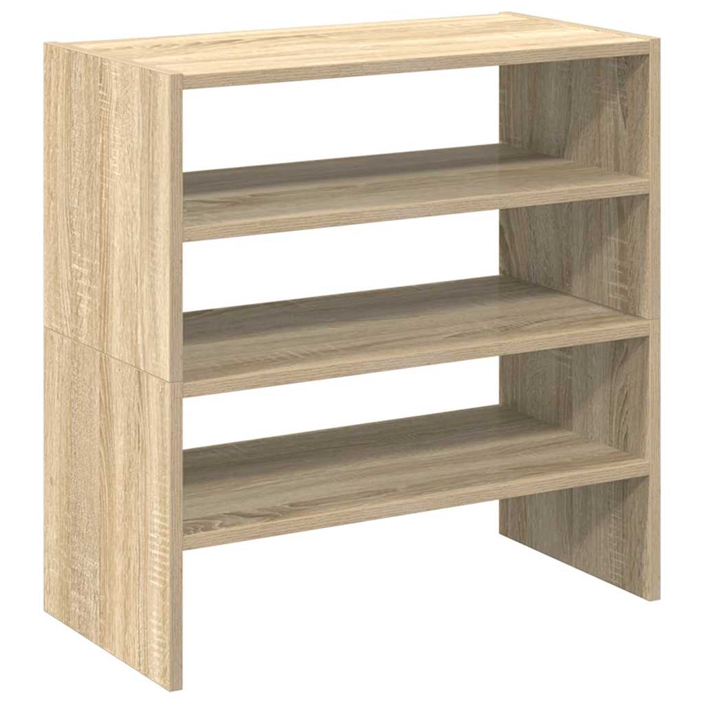 skostativer stabelbare 2 stk. 60x30x30,5 cm sonoma-eg