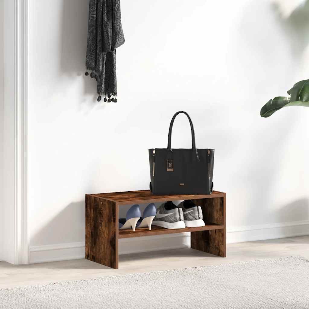 skostativ stabelbar 60x30x30,5 cm røget egetræsfarve