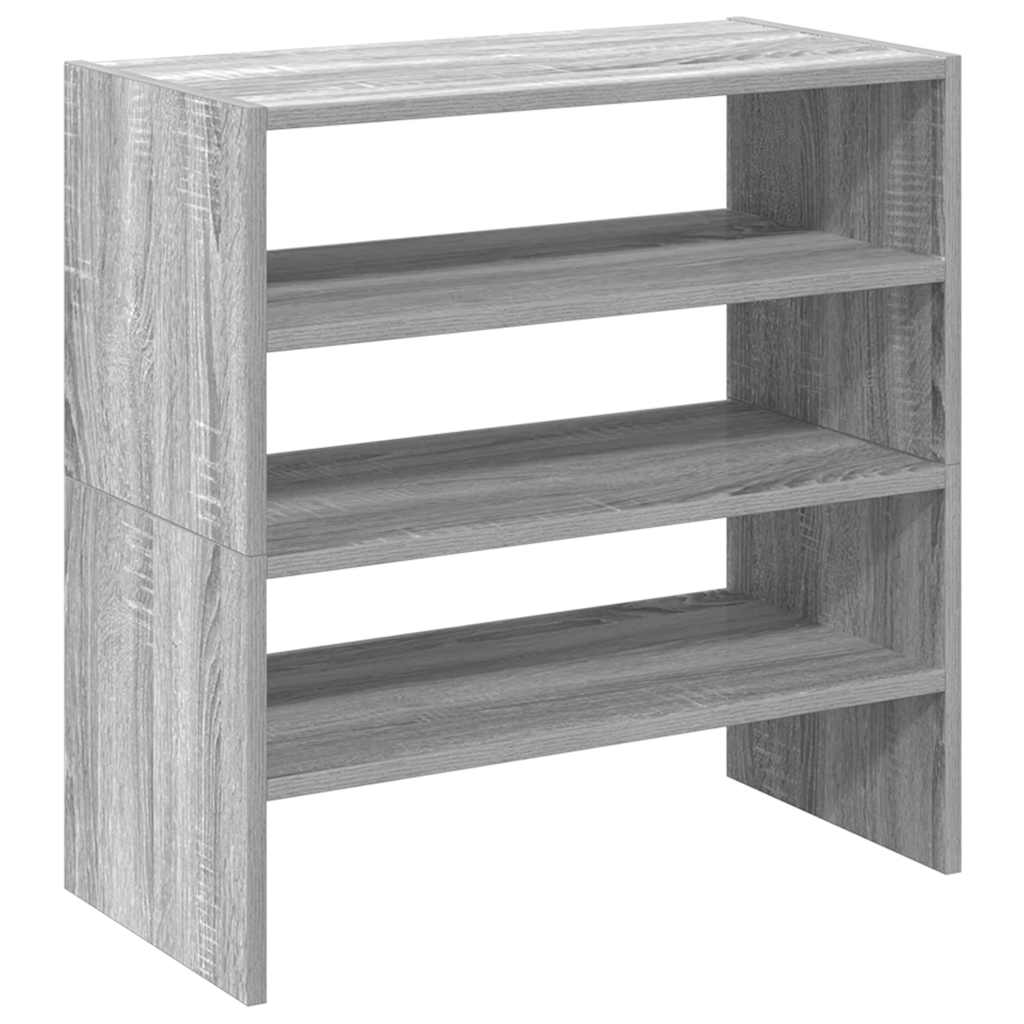 skostativer stabelbare 2 stk. 60x30x30,5 cm grå sonoma-eg