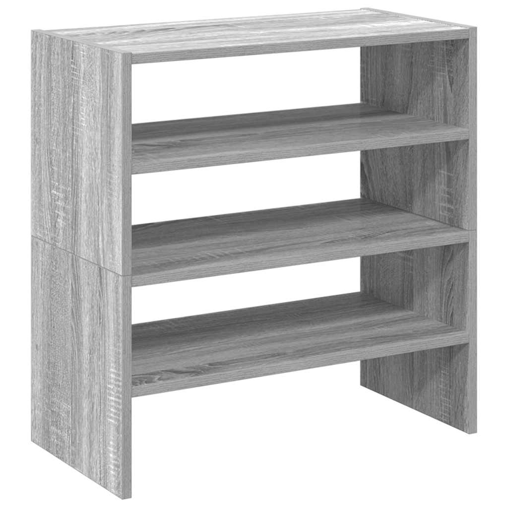 skostativer stabelbare 2 stk. 60x30x30,5 cm grå sonoma-eg