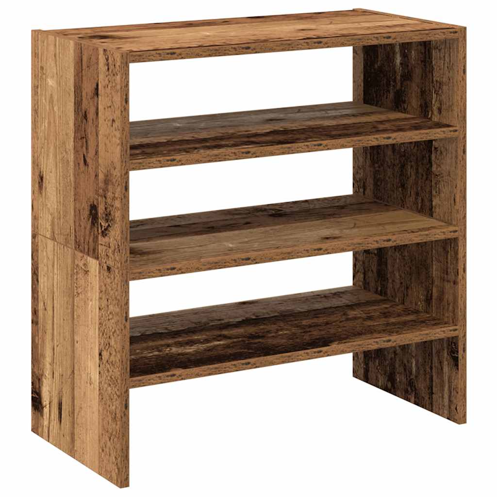 skostativer stabelbare 2 stk. 60x30x30,5 cm antikt træ