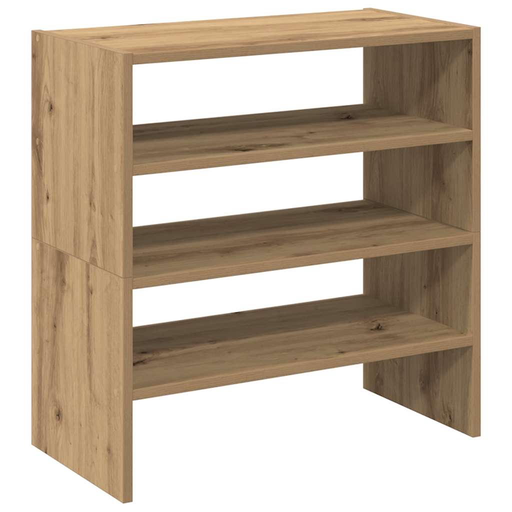 skostativer stabelbare 2 stk. 60x30x30,5 cm egetræsfarvet