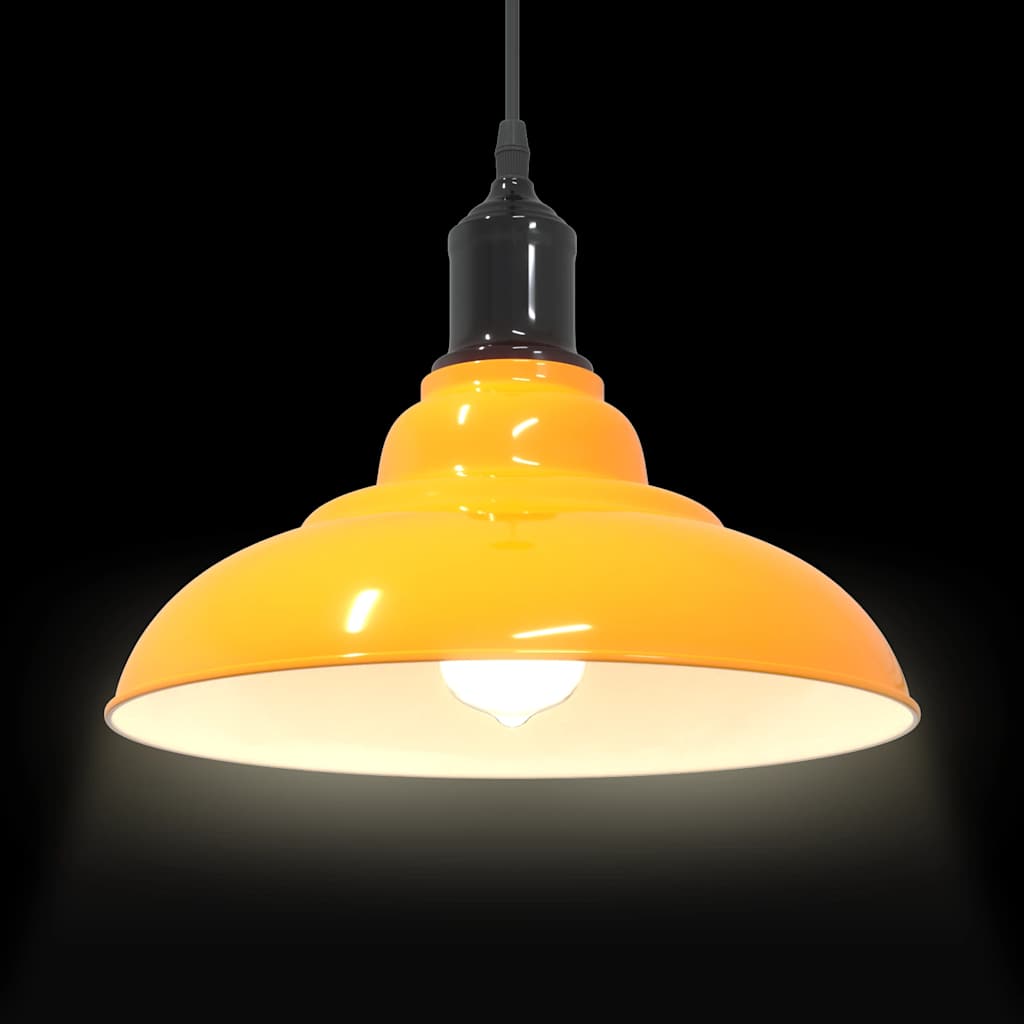 pendellampe højdejusterbar E27 Ø 31 cm metal glans gul