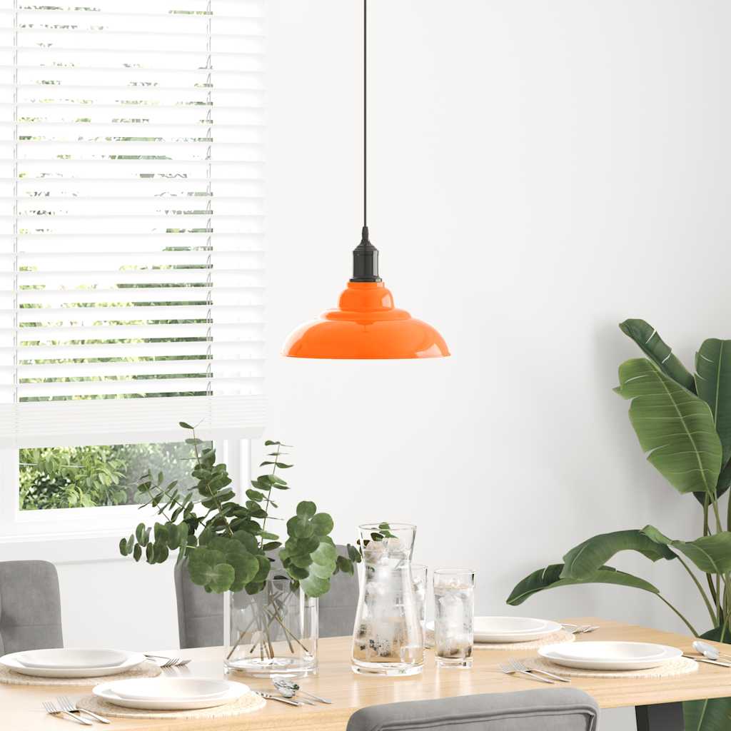 pendellampe højdejusterbar E27 Ø 31 cm metal glans orange