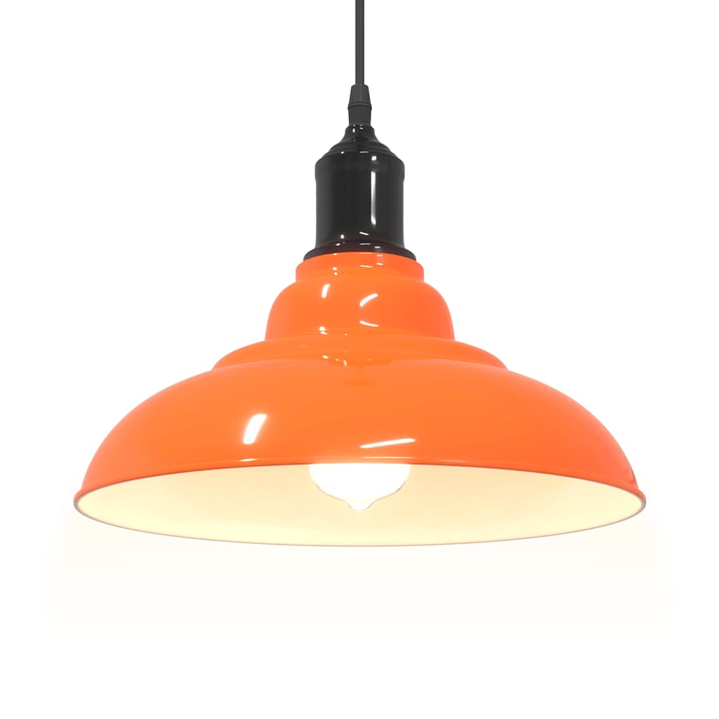 pendellampe højdejusterbar E27 Ø 31 cm metal glans orange