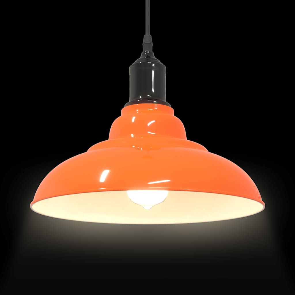 pendellampe højdejusterbar E27 Ø 31 cm metal glans orange