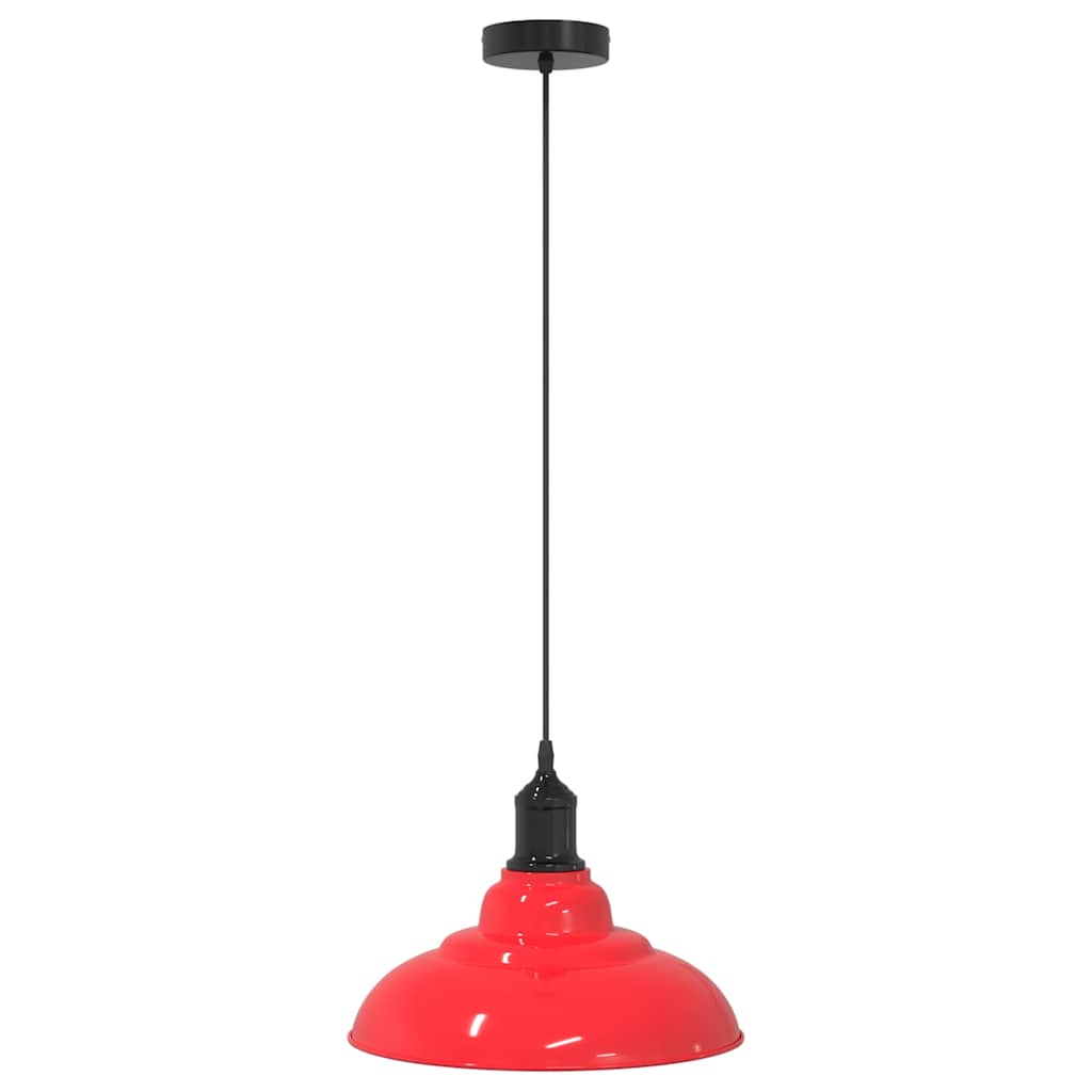 pendellampe højdejusterbar E27 Ø 31 cm metal glans rød