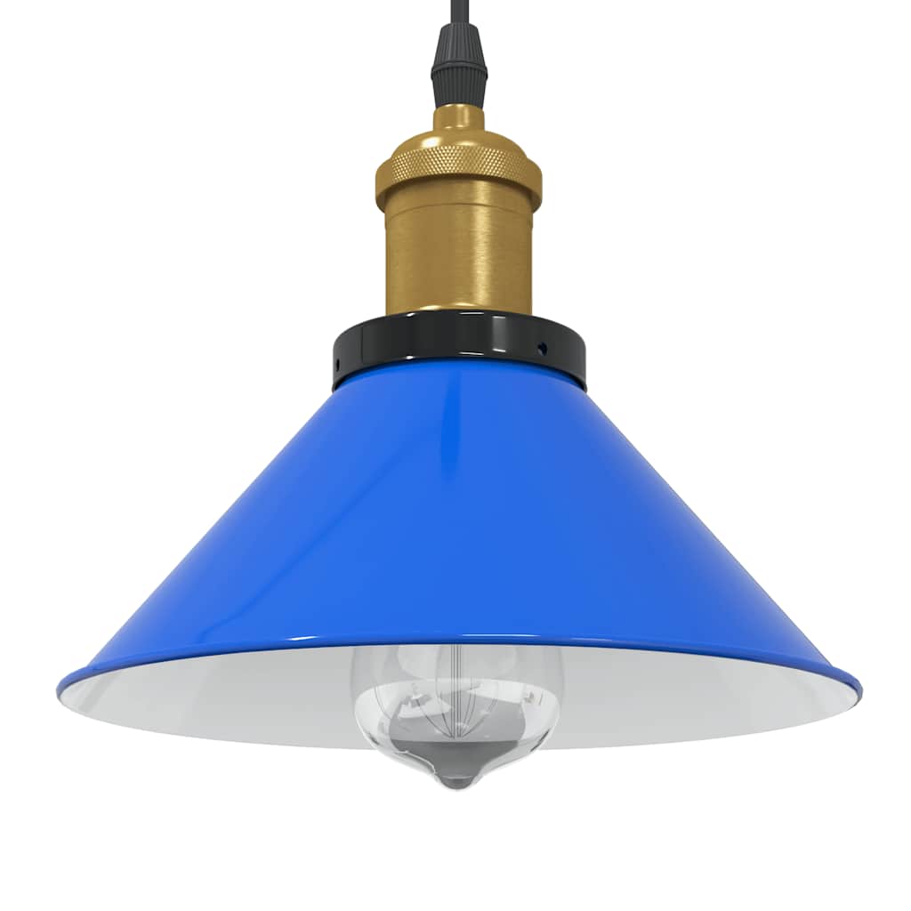 pendellampe højdejusterbar E27 Ø 22 cm metal glans mørkeblå