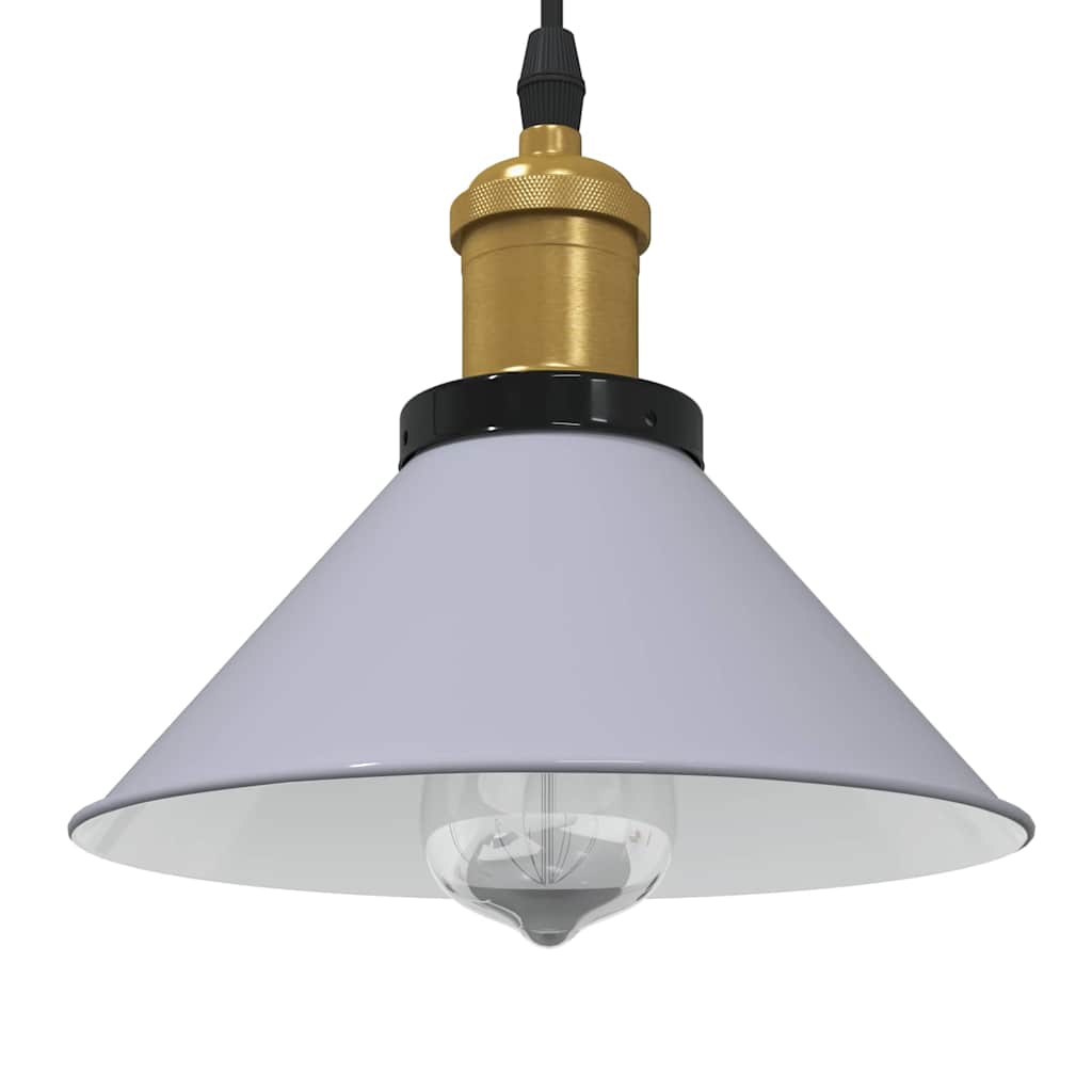 pendellampe højdejusterbar E27 Ø 22 cm metal glans grå