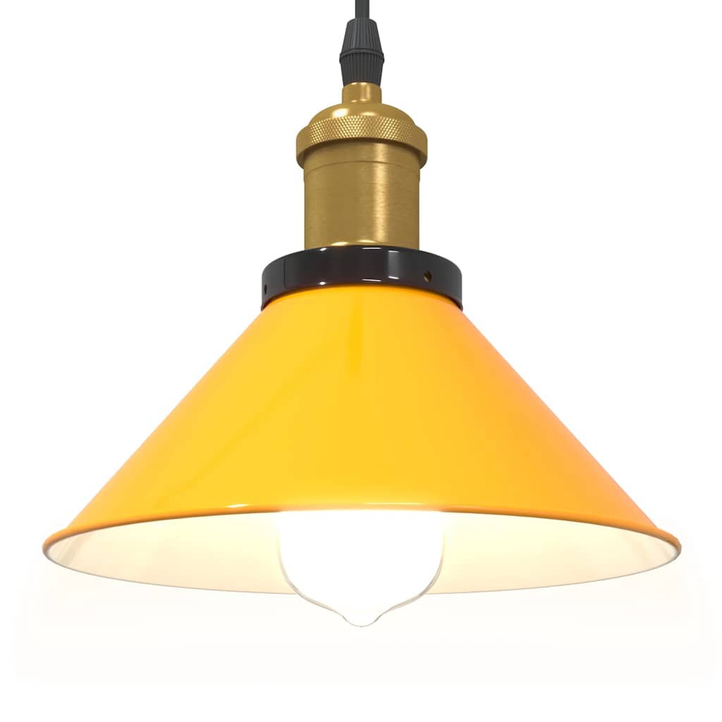 pendellampe højdejusterbar E27 Ø 22 cm metal glans gul