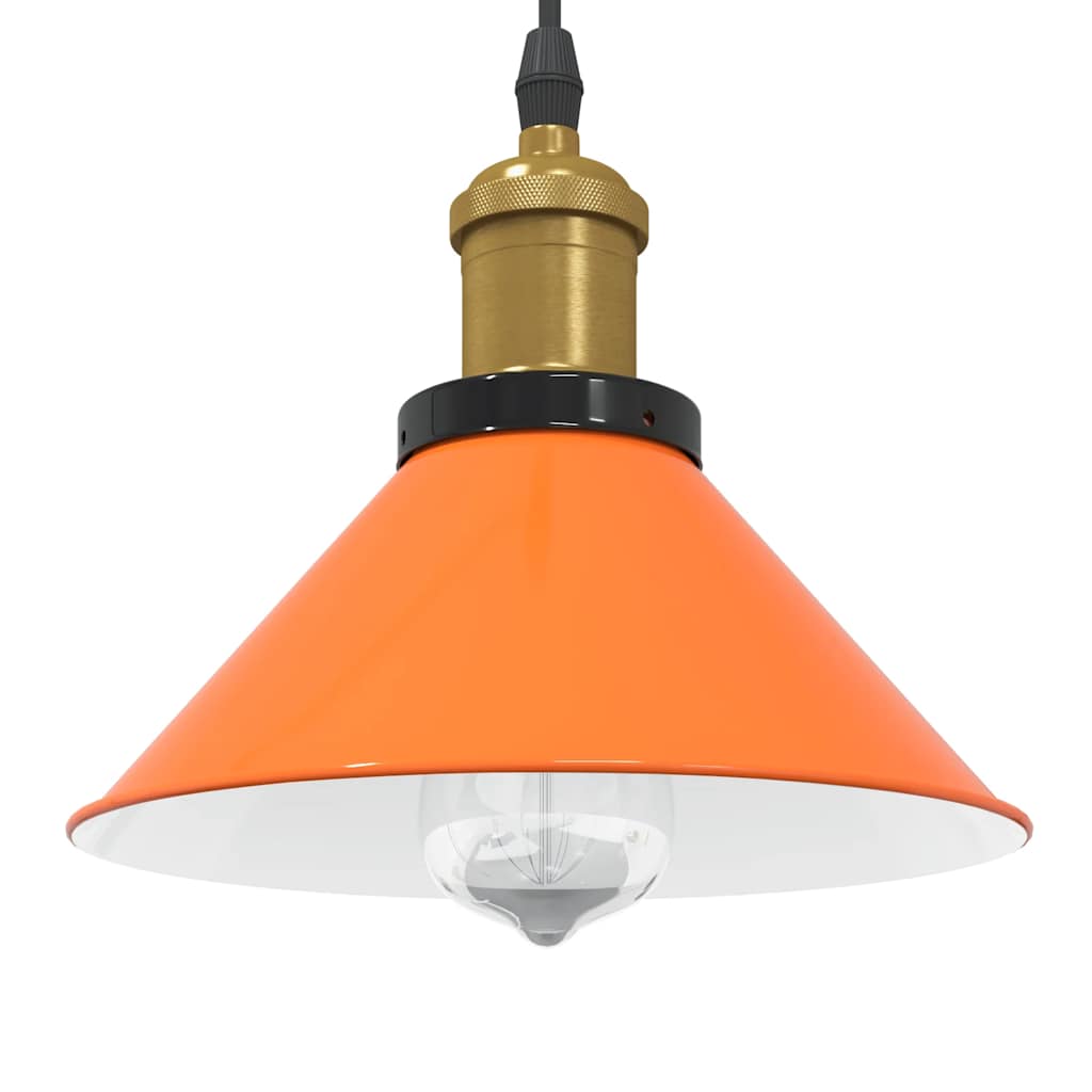 pendellampe højdejusterbar E27 Ø 22 cm metal glans orange
