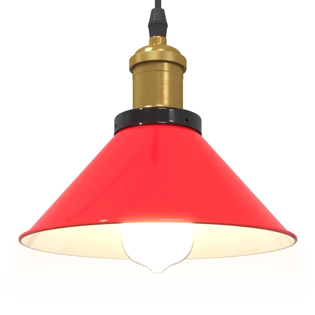 pendellampe højdejusterbar E27 Ø 22 cm metal glans rød