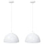 pendellamper 2 stk højdejusterbar E27 Ø 30 cm metal hvid